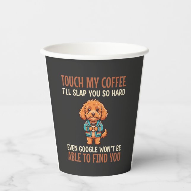 Lustiger Cockapoo Kaffeeliebhaber Pappbecher (Vorderseite)