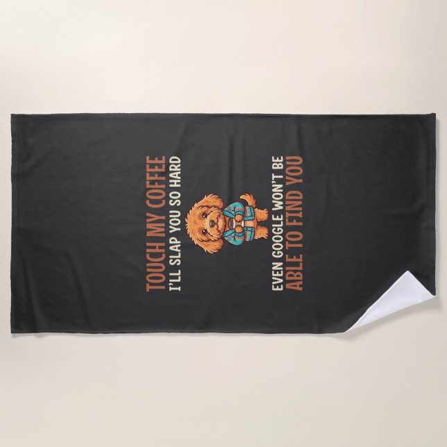 Lustiger Cockapoo Kaffeeliebhaber Strandtuch (Vorderseite)