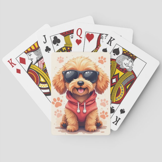 Lustiger Cockapoo Kawaii Hund Spielkarten (Rückseite)