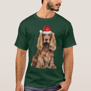 Lustiger Cocker Spaniel Weihnachten Santa Hund T-Shirt