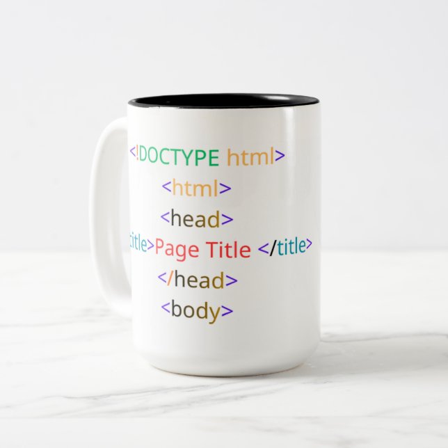 Lustiger Coding-Kaffeebecher Zweifarbige Tasse (Vorderseite Links)