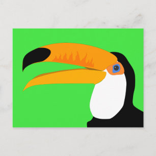 Lustiger Comic-Cartoon-Tukan-Vogel lächelt Feiertagspostkarte