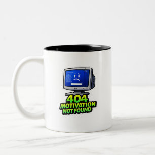 Lustiger Computer 404 Motivationskaffeebecher Zweifarbige Tasse