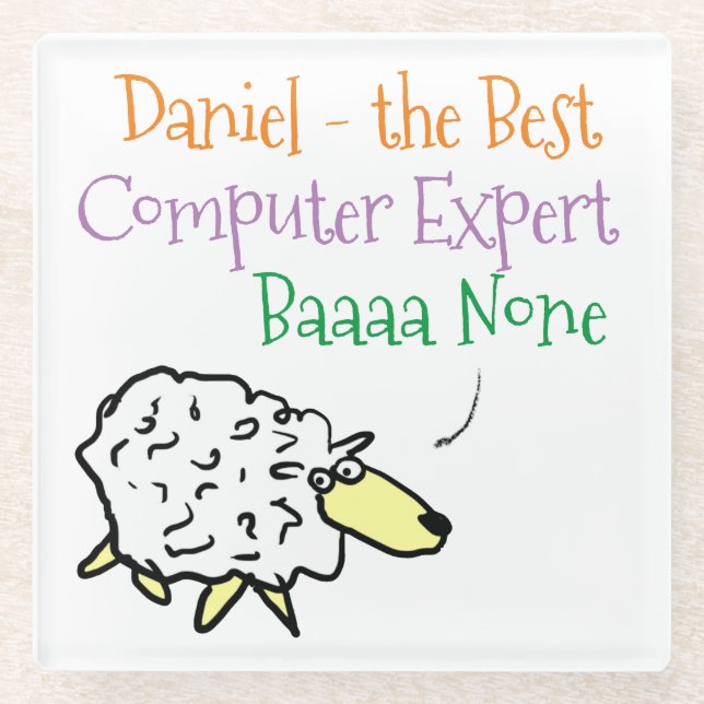Lustiger Computer-Experte Schaf Bestes Baaa Keiner Glasuntersetzer (Vorderseite)