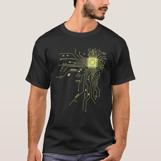 Lustiger Computer-Geek-PCB-Design CPU-Chip-Schaltk T-Shirt (Vorderseite)