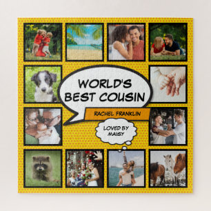 Lustiger cooler Cousin moderner Comic-Photo-Collag