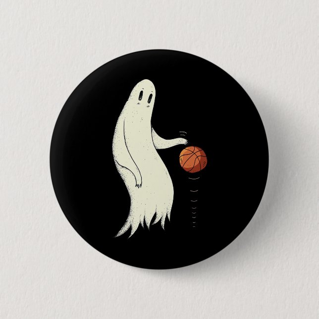 Lustiger cooler Geist dribbelt Sketll - Halloween- Button (Vorderseite)