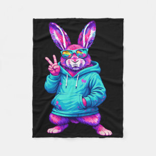 Lustiger Cooler Kaninchen Hip Hop Hase Ostern Männ Fleecedecke