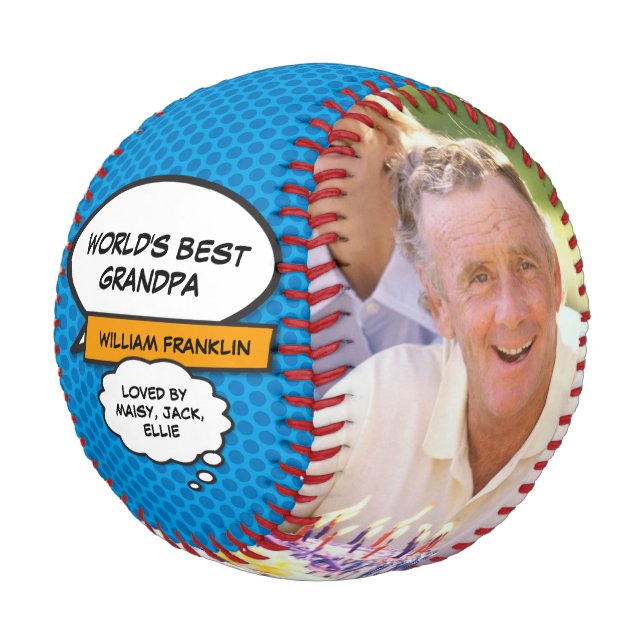 Lustiger cooler Opa Weltbester Opa Foto Baseball (Schrägansicht)