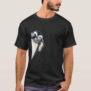 Lustiger Cooler Pinguin Mit Sonnenbrille Spioniert T-Shirt