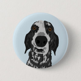 Lustiger Coonhoundgesichtsknopf Button