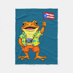 Lustiger Coqui-Frosch Puerto Rico-Flagge Boricua P Fleecedecke
