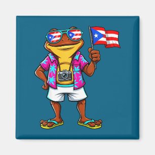 Lustiger Coqui-Frosch Puerto Rico-Flagge Boricua P Magnet