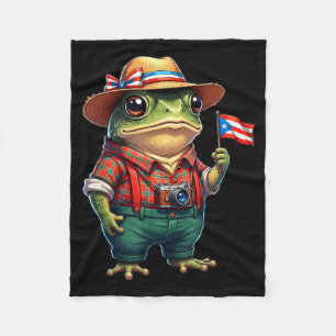Lustiger Coqui-Frosch Puerto Rico-Flagge Taino Bor Fleecedecke