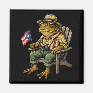Lustiger Coqui-Frosch Puerto Rico-Flagge Taino Bor Magnet