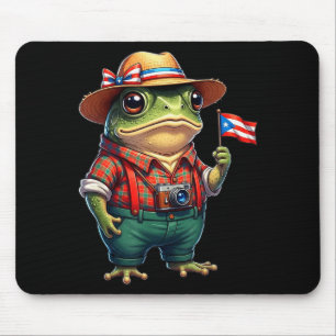 Lustiger Coqui-Frosch Puerto Rico-Flagge Taino Bor Mousepad