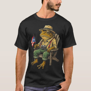 Lustiger Coqui-Frosch Puerto Rico-Flagge Taino Bor T-Shirt