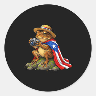 Lustiger Coqui-Frosch Puerto Rico Runder Aufkleber