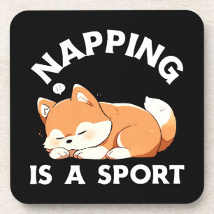 Lustiger Corgi beim Nickerchen ist ein Sport für H Getränkeuntersetzer