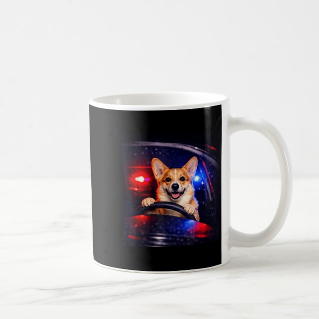 Lustiger Corgi-Fahr-Meme-Hund fährt Auto  Kaffeetasse (Rechts)