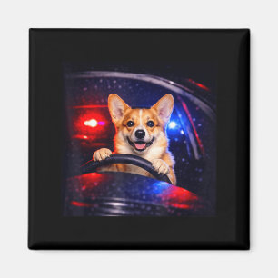 Lustiger Corgi-Fahr-Meme-Hund fährt Auto Magnet