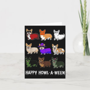 Lustiger Corgi-Hund Halloween Happy Howl-o-ween Karte