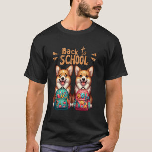 Lustiger Corgi-Hund-Schüler Zur Schule Fröhlich Zu T-Shirt