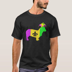 Lustiger Corgi-Hundliebhaber Mardi Gras Karneval P T-Shirt