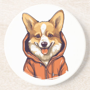 Lustiger Corgi mit Hoodie Getränkeuntersetzer