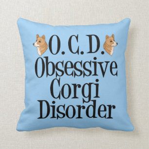 Lustiger Corgi-niedliches Blau Kissen
