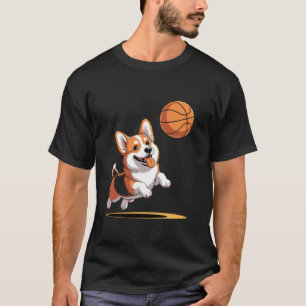 Lustiger Corgi spielt Basketball Slam Dunk T-Shirt
