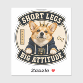 Lustiger Corgi-Vinyl-Aufkleber | Kurze Beine, groß Aufkleber