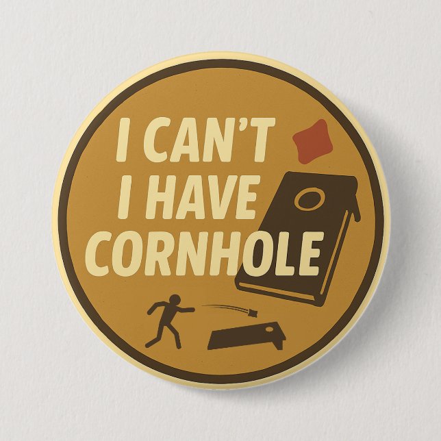 Lustiger Cornhole-Spiel-Enthusiast Grafik Button (Vorderseite)