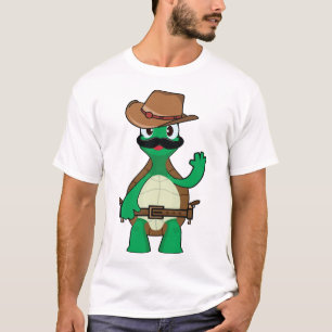 Lustiger Cowboy-Schildkröten-Sheriff T-Shirt