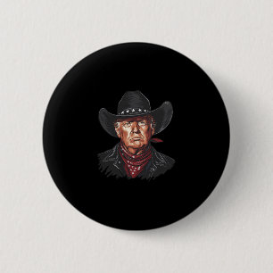 Lustiger Cowboy Western Donald Trump Us-Flagge Wah Button