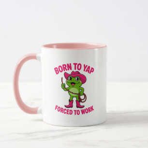 Lustiger Cowgirl-Frosch, Geboren Um Zu Kläffen, Ge Tasse