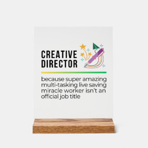 Lustiger Creative Director Acrylschild