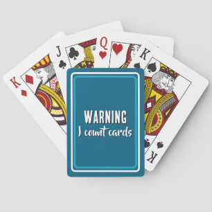 Lustiger Cribbage-Spruch - Ich zähle Karten blau Spielkarten