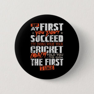 Lustiger Cricket-Trainer Button