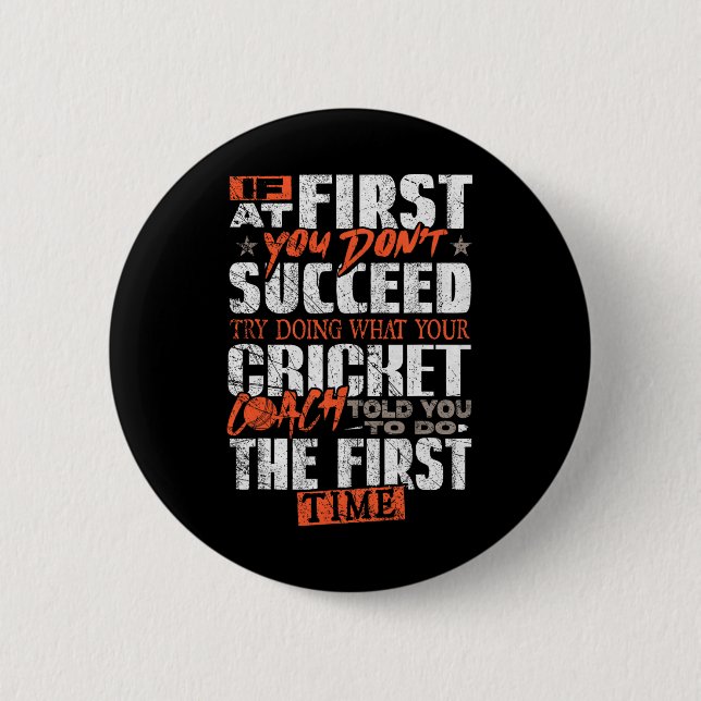 Lustiger Cricket-Trainer  Button (Vorderseite)