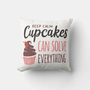 Lustiger Cupcake-Kissen "Keep Calm Cupcakes löst a Kissen