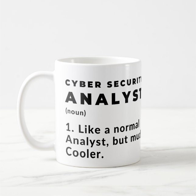 Lustiger Cyber-Sicherheitsanalyst Kaffeetasse (Links)