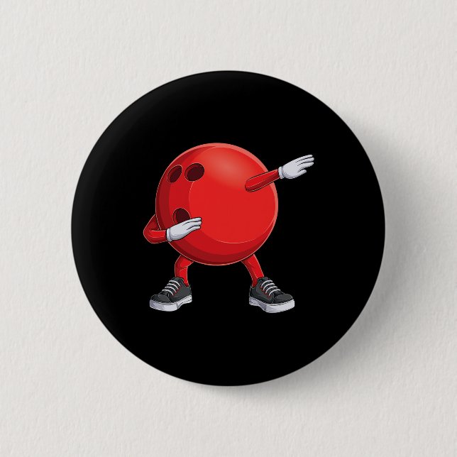 Lustiger Dab Bowling Ll Bowler Bowling Spieler Kin Button (Vorderseite)