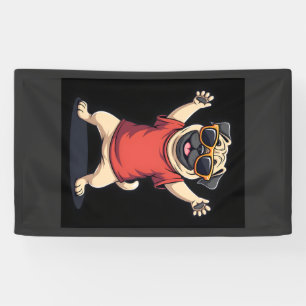 Lustiger Dabbing Dab Mops Hund Haustiere Tanz Tier Banner