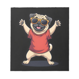 Lustiger Dabbing Dab Mops Hund Haustiere Tanz Tier Notizblock
