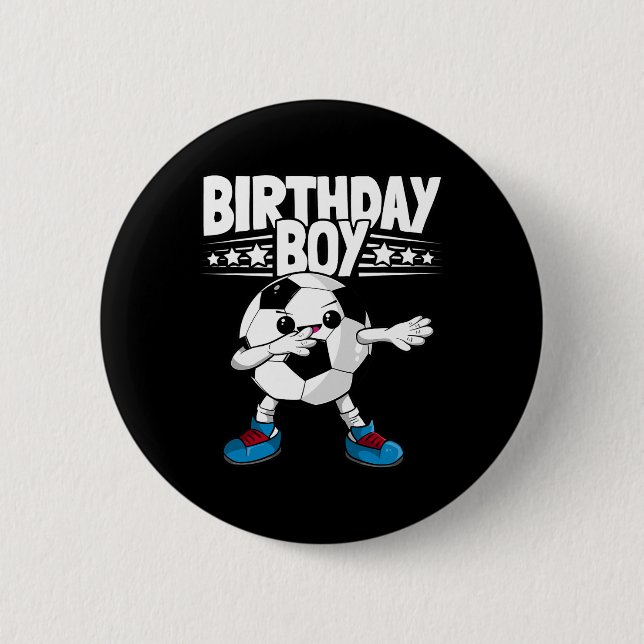 Lustiger Dabbing Fußball Geburtstag Junge Kinder J Button (Vorderseite)