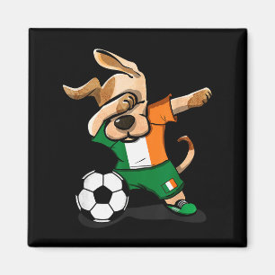 Lustiger Dabbing-Hund Irland-Fußballtrikot Lustige Magnet