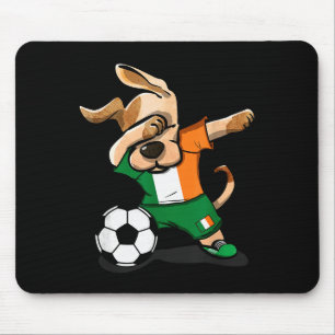 Lustiger Dabbing-Hund Irland-Fußballtrikot Lustige Mousepad