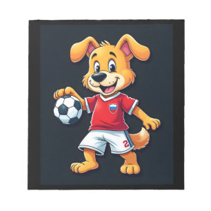 Lustiger Dabbing-Hund Russland-Fußballtrikot Russi Notizblock