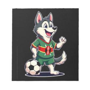 Lustiger Dabbing Husky Hund Kenia Fußball - Kenian Notizblock